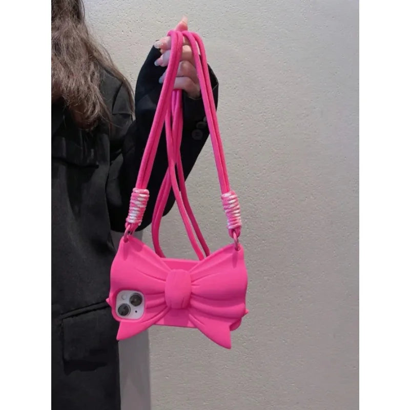 Phone Case With Strap Creative Design Soft Silicone Protective Case For IPhone 13 Pro Max 12 Pro 11 14 Pro Feminine And Elegant